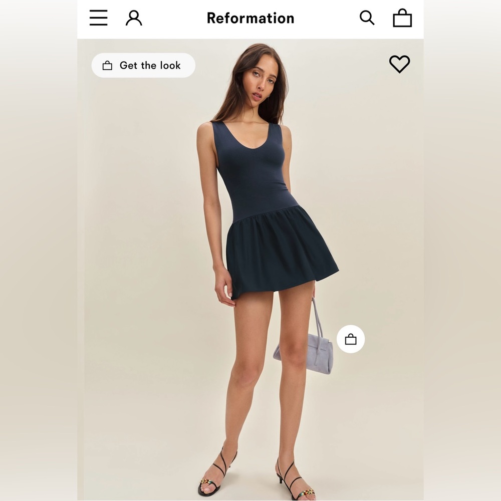 Reformation Navy Alyssa Knit Dress